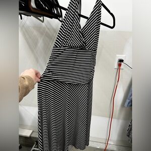 AGB Black and White Striped Dress